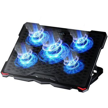 Imagem de Almofada de resfriamento para laptop AICHESON S035 5 ventiladores para laptop de 17,3 polegadas