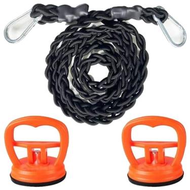 Imagem de Varal retrátil portátil para viagem, linha de roupas tri-trançada com ventosas fortes e ganchos de metal, para linha de secagem de roupas internas, acessórios de acampamento ao ar livre, sem clipes de