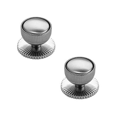Imagem de Puxadores de gaveta de armário instantâneos autoadesivos auxiliares de maçanetas de metal com puxadores adesivos de móveis para janela de gaveta de armário de cozinha (2 pçs/conjunto) (redondo, prata)