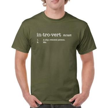 Imagem de Camiseta Introvert Definition Funny Anti-Social Humor People Suck Stay at Home Anti Social Club Sarcástica Masculina, Verde militar, M