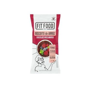 Imagem de Biscoito de Arroz com Chocolate Meio Amargo Zero Glúten, Zero Açúcar Fitfood 60g
