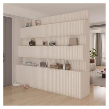 Imagem de Biombos e Divisórias Divisor De Sala De Papel Dobrável Autônomo, Divisória De Parede De Papel Retrátil Com Prateleiras De Armazenamento, Divisor De Tela De Privacidade De 7,87 Pés De Altura Para Escri