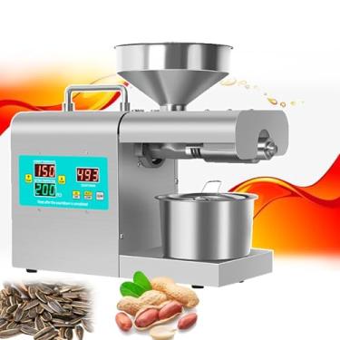 Imagem de KKSOUFX Extrator De óLeo Para Uso DoméStico Comercial De 820w,Extrator De óLeo De Nozes Frio/Quente,Prensa De óLeo De Controle De Temperatura Inteligente,FáCil De Limpar, Para Amendoim Gergelim Noz