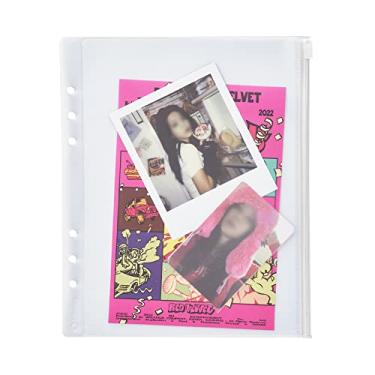 Imagem de hihaba Bolsa larga A5 com zíper (15,5 x 23,5 cm), 12 unidades, 12 tipos, refil de álbum de fotos para fichário de 6 anéis