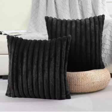 Imagem de Kit 2 Capas P/ Almofada Em Pelucia Wave Soft Canelada - 43x43 Cm - MM,