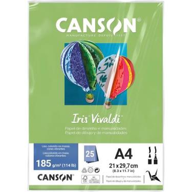 Imagem de Pct Papel Iris Vivaldi 25fls A4 185gr Canson Escolha a Cor, MAçA VERDE