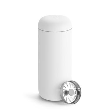 Imagem de Fellow Caneca de viagem Carter Move de 473 ml - Caneca de café de viagem de aço inoxidável com isolamento a vácuo - Copo de café com interior de cerâmica e proteção contra respingos - Branco fosco