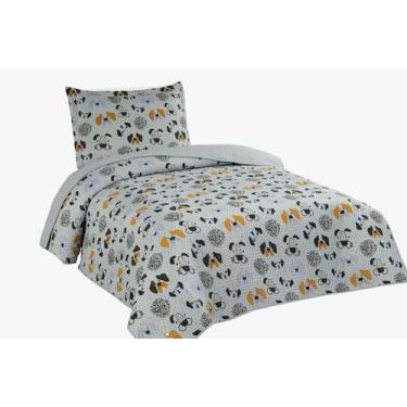 Imagem de Colcha Solteiro Kids Dupla Face 2,4 x1,6m Com Porta Travesseiro Menina