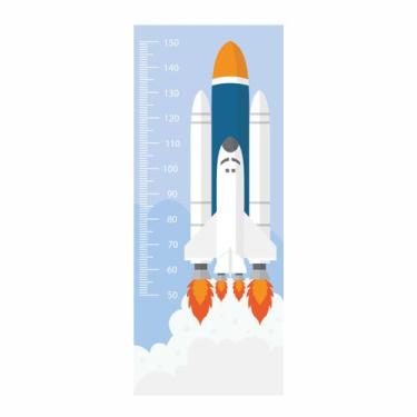 Imagem de Régua de Crescimento Adesivo Foguete Acoplado 183 cm Altura - Império 