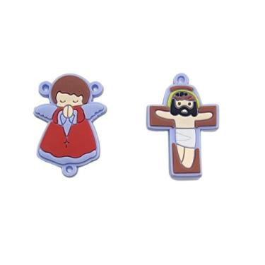 Imagem de Entremeio emborrachado cruz + anjo 2 pcs - Comercial Apetrechos, Lilás