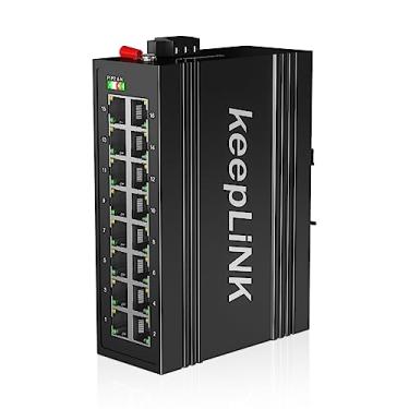 Imagem de keepLiNK Switch Industrial Gigabit de 16 Portas, Switch Ethernet Din-Rail Reforçado Não Gerenciado, Ip40, Faixa de Temperatura Operacional de -30° – 75°C (-22° – 167°F)