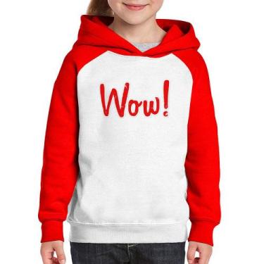 Imagem de Moletom Infantil Wow! - Foca na Moda, Branco, Vermelho, 4