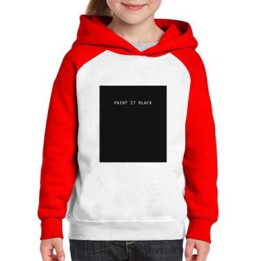 Imagem de Moletom Infantil Paint it Black - Foca na Moda, Branco, Vermelho, 10