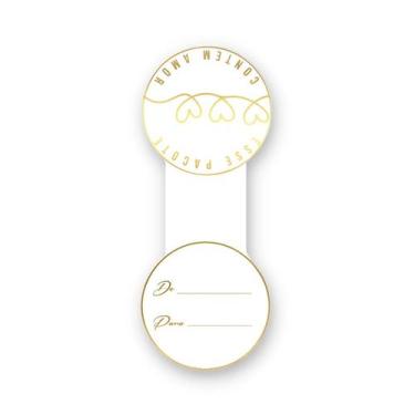 Imagem de Lacre Adesivo "Esse Pacote Contém Amor" - Ref.2041 - Hot Stamping - Do