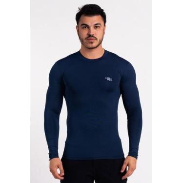 Imagem de Camisa Térmica Manga Longa Masculina Peluciada - MProtect, P, Marinho