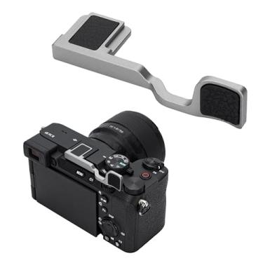 Imagem de JJC Punho de polegar para cima de metal para câmera Sony A7CII A7C II A7CR A7C R, suporte de descanso de polegar para suporte de mão estável e seguro, com almofada de silicone antiarranhões, não afeta
