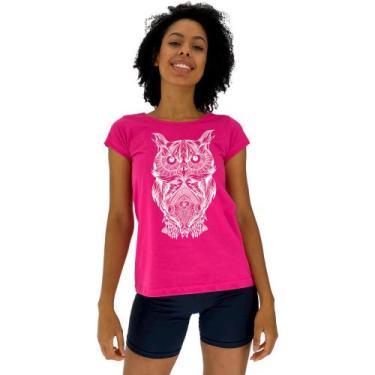 Imagem de Camiseta Babylook Feminina MXD Conceito Coruja, Feminino, Rosa, Pink, 