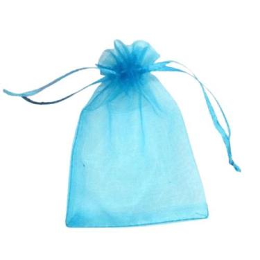 Imagem de Saco Saquinho Organza Tule Liso 8cm x 10cm Pct Com 10un - Sekich, Azul