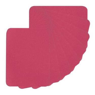 Imagem de PATIKIL Adesivos de tecido para passar a ferro, 8 peças 12 x 10 cm por dentro e fora de cola forte 100% algodão, kit de remendos para consertar e decorar calças, rosa vermelha