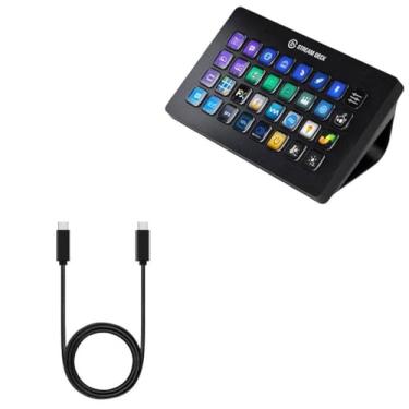 Imagem de BoxWave Cabo compatível com Elgato Stream Deck XL - Cabo DirectSync PD (3 pés) - USB-C para USB-C (100W), carregamento trançado tipo C e sincronização rápida - Preto