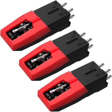 Imagem de DIGITNOW! Substituição da agulha do toca-discos, agulhas de substituição universal com cartucho, caneta de substituição de diamante para toca-discos de vinil, LP vintage, fonógrafo (pacote com 3)