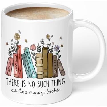 Imagem de Aigori Caneca de café Book Lovers 325 ml - Presentes para amantes de livros para mulheres - Caneca de bibliotecária - Presentes de livros para Natal, aniversário, formatura, leitor, mãe, professor,