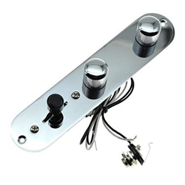 Imagem de KAISH Placa de controle totalmente carregada, placa de controle de 3 vias pré-cabeada com chicote de fiação para Fender Tele/Telecaster Chrome