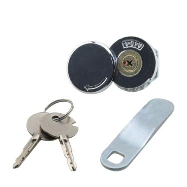 Imagem de JCBIZ A40-1 Caixa de distribuição de fechadura elétrica cilíndrica de aço inoxidável com tensor de aço inoxidável trava externa para gabinete trava de armário operada por polegar