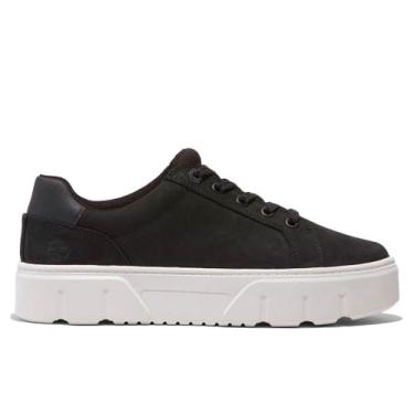 Imagem de Timberland Tênis feminino Laurel Court com cadarço baixo, Nobuck preto, 35