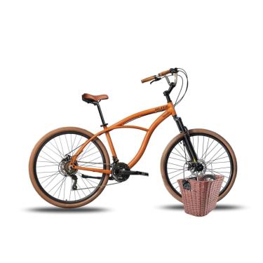 Imagem de KIT Bicicleta Blitz Aro 29 Beach Cruiser Alumínio 21v Shimano + Cestinha+ Cadeado Unissex-Unissex