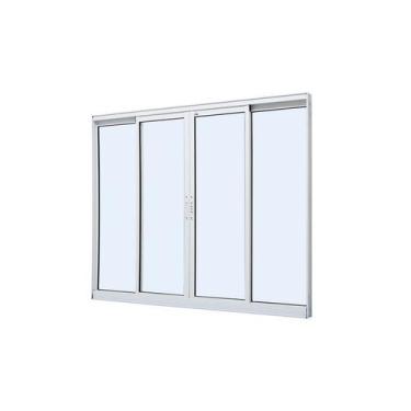 Imagem de Janela de Correr em Alumínio Branco Duraline Fix 100x200x6cm 4 Folhas 