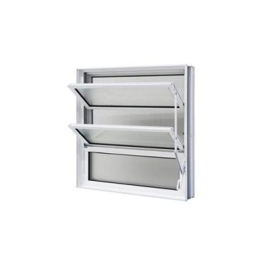Imagem de Janela Basculante em Alumínio Branco Caribe Max 60x60x10,2cm 3 folhas 