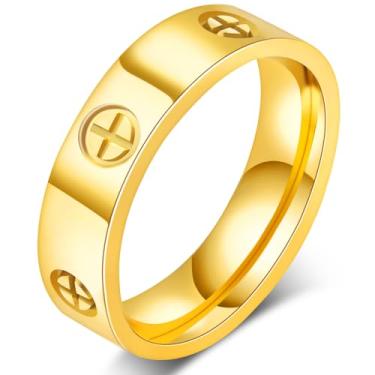 Imagem de AmorArtSky Anel de amor anéis de prata de ouro 18k: anel de amizade com design de parafuso incrustado zircônia cúbica aço inoxidável alianças de compromisso de casamento joias dia das mães presentes de aniversário para mulheres, tamanho 6-10, 6 7 8 9 10, Metal, Zircônia cúbica
