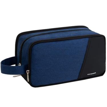 Imagem de Vorspack Bolsa de Higiene Pessoal de Viagem - Bolsa de Higiene Pessoal para Homens Leve Kit Dopp para Artigos de Higiene Pessoal Acessórios Presentes, Azul marinho, Medium