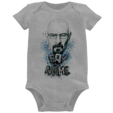 Imagem de Body Bebê Heisenberg Say My Name - Foca na Moda, Cinza, P