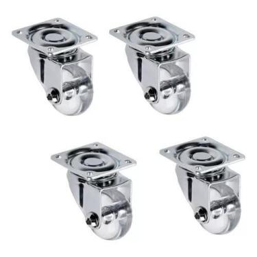 Imagem de 4 Rodizios Gel 35mm Rodinha Silicone Roda Giratorias/ Trava - HD FERRA
