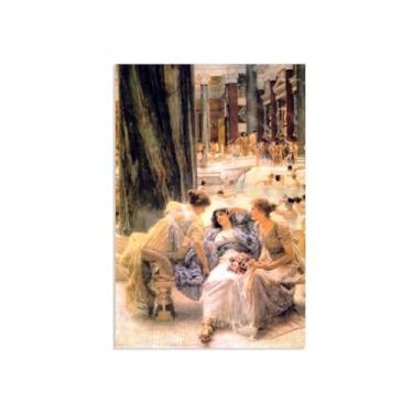 Imagem de MOBYAT Pôster The Baths of Caracalla por Lawrence Alma Tadema Impressões, reprodução de pintura a óleo, impressão giclée em tela, arte de parede pronta para pendurar para decoração de quarto de casa.