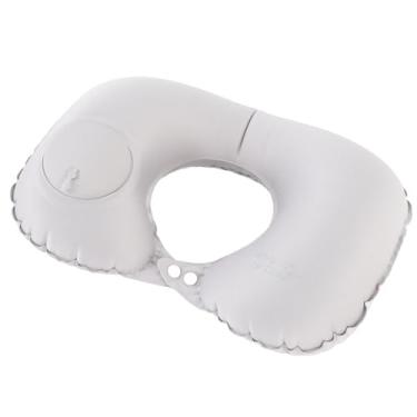 Imagem de Travesseiro Inflável de Pescoço de Viagem, Com Leve, Ajuste para Personalizar a Pressão do Fluxo de Ar, 3D Com Silicone de Malha, TPU Composite Malha de Tecido (Cinza claro)