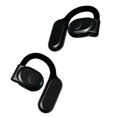 Imagem de Fones de Ouvido Bluetooth Sem Fio, Gancho de Orelha Esportivo, Com Estojo de Carregamento, Preto