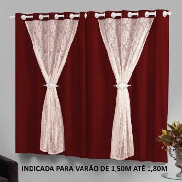 Imagem de Cortina Pequena para Sala 2,20m x 1,30m com forro Marrocos - EMPÓRIO D