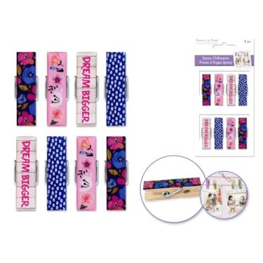 Imagem de Forever in Time Prendedores de roupa Dream Bigger Paper Wood Deco epóxi para artesanato, 4,6 cm de altura