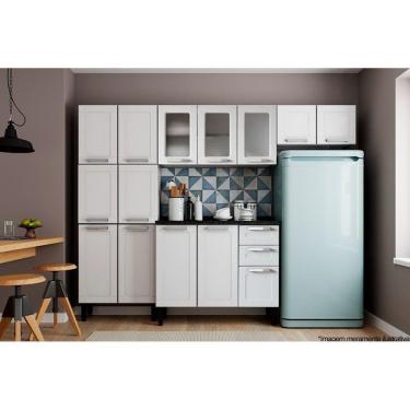 Imagem de Cozinha Completa Múltipla 4 Peças (2 Armários + 1 Balcão + 1 Paneleiro) C4P73 Branco - Bertolini