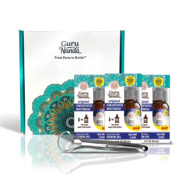 Imagem de Enxaguante bucal GuruNanda Concentrado de Menta 60 mL (3x60 mL) 300 Enxágue