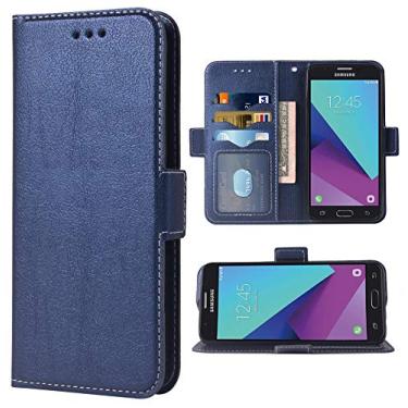 Imagem de Capa de telefone para Samsung Galaxy J7 Prime 2017 Skypro Sky Pro J7V V S727VL Folio Flip Wallet Case, slots para cartão de crédito de couro PU, proteção total com suporte, capa de telefone para