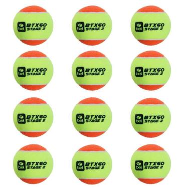Imagem de Kit 12 Bolas BTXGO Stage 2 Esportiva Beach Tennis Alta Durabilidade Resistência Bel 