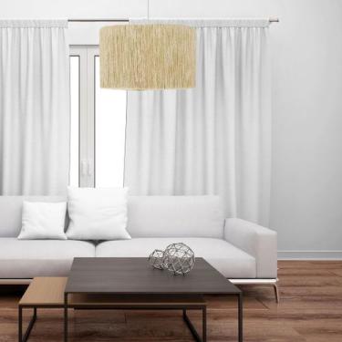 Imagem de Pendente Luminária De Teto Lustre Redondo Rústico Sisal Luxo Shalon - 