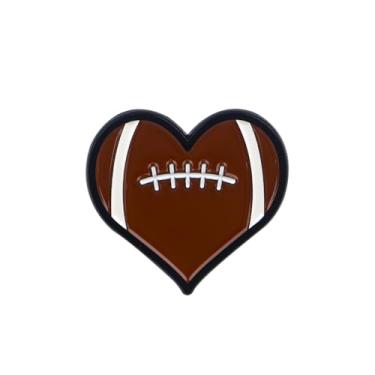 Imagem de Bolas esportivas em forma de coração broche esmalte amor coração soocer beisebol basquete futebol lapela broche esportes bola broche esporte dia lembrança crachá pano mochila chapéu decoração, Liga de