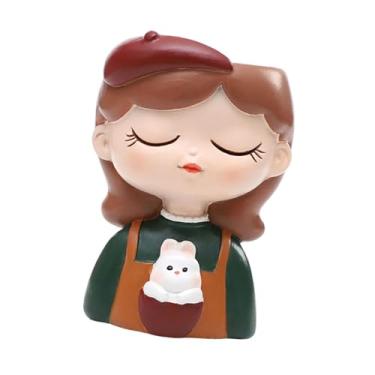 Imagem de Generic Decoração de vaso de jardim de tacadas de maconha de girl plantador decorativo com buraco de drenagem vaso de flores para o garden office mesa de, Coelhinho