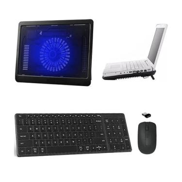 Imagem de BDNET, Teclado, Mouse E Suporte Cooler Para Notebook Hp - Preto