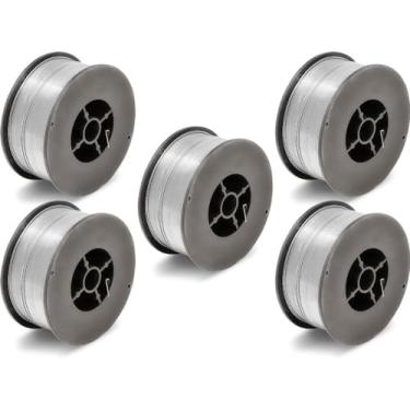 Imagem de Kit - 5 Arame Para Solda Mig Revestido Uso Sem Gás 0,8mm E71t-sg - Rolo 1kg - Galzer